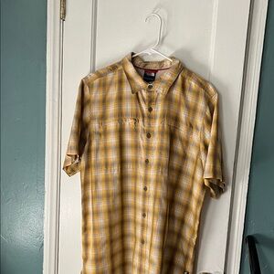 EUC THE NORTHFACE Yellow Plaid Men's Shirt